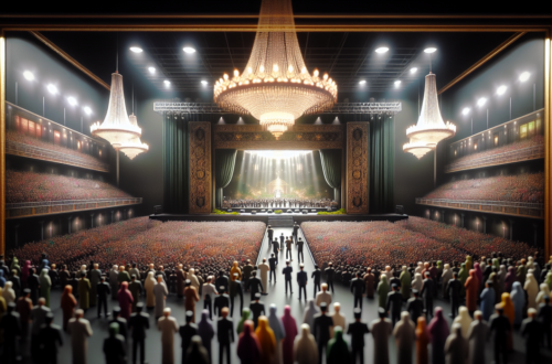 alt_text: Panggung megah perilisan album "Dua Delapan Padi Reborn 2026" di tengah kerumunan penonton.