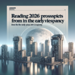 "alt_text": "Cover buku 'Membaca Prospek Properti 2026' dengan ilustrasi bangunan futuristik."