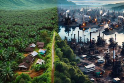 alt_text: Sumber daya melimpah Indonesia versus tantangan teknologi industri maju.