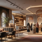 alt_text: Cafe nyaman dekat ITS dengan area untuk jual baju muslim wanita modern.