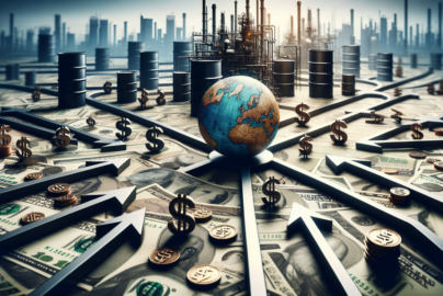 alt_text: Ilustrasi persimpangan ekonomi dunia terkait masa depan petrodollar.