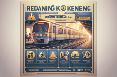 alt_text: Poster edukasi keselamatan KRL Bogor, menampilkan peringatan dan tips aman bagi penumpang.