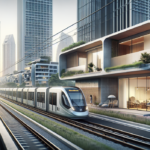 alt_text: LRT Jabodebek dan rumah minimalis modern, simbol mobilitas dan kehidupan urban baru.